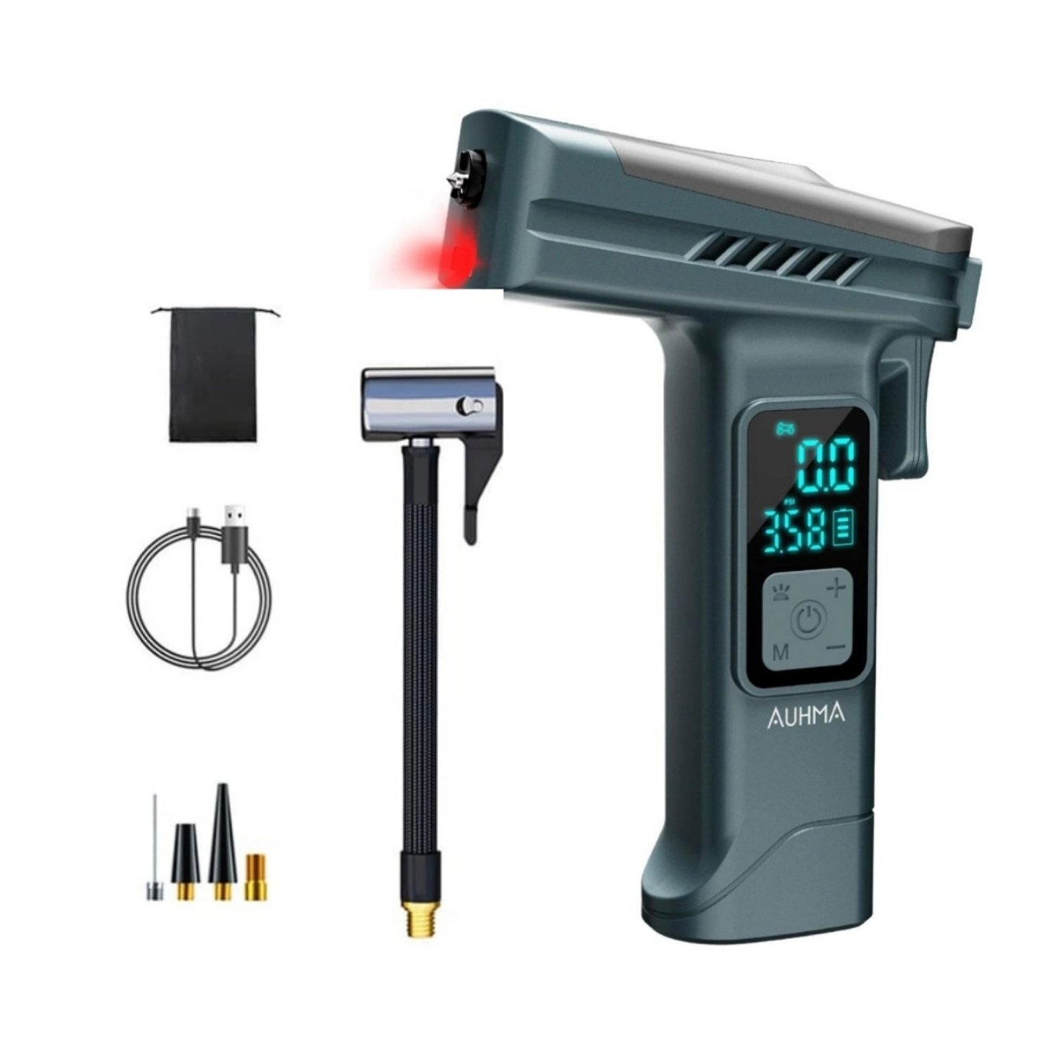 Auhma Taşınabilir Kompresörlü Hava Pompası 4000mAh 150 PSI Dijital LCD Ekranlı